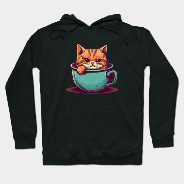 Kawaii Cat Lover, Cat inside Mug Hoodie by logiamerch