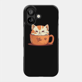 Kawaii Cat Lover, Cat inside Mug Phone Case