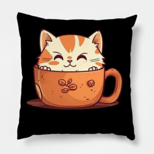 Kawaii Cat Lover, Cat inside Mug Pillow