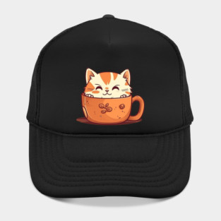 Kawaii Cat Lover, Cat inside Mug Hat