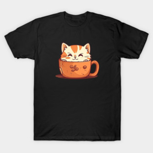 Kawaii Cat Lover, Cat inside Mug T-Shirt