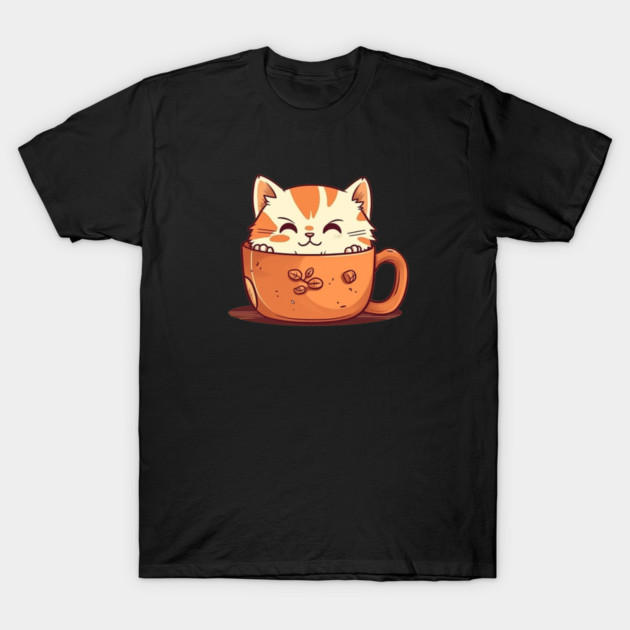 Kawaii Cat Lover, Cat inside Mug T-Shirt by logiamerch
