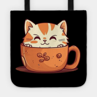 Kawaii Cat Lover, Cat inside Mug Tote