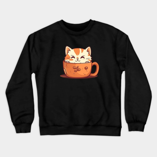 Kawaii Cat Lover, Cat inside Mug Crewneck Sweatshirt by logiamerch