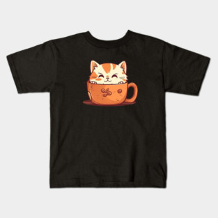 Kawaii Cat Lover, Cat inside Mug Kids T-Shirt