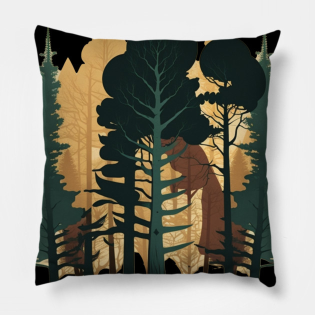 Forest Minimal Design, Adventure and Hiking Pillow by logiamerch