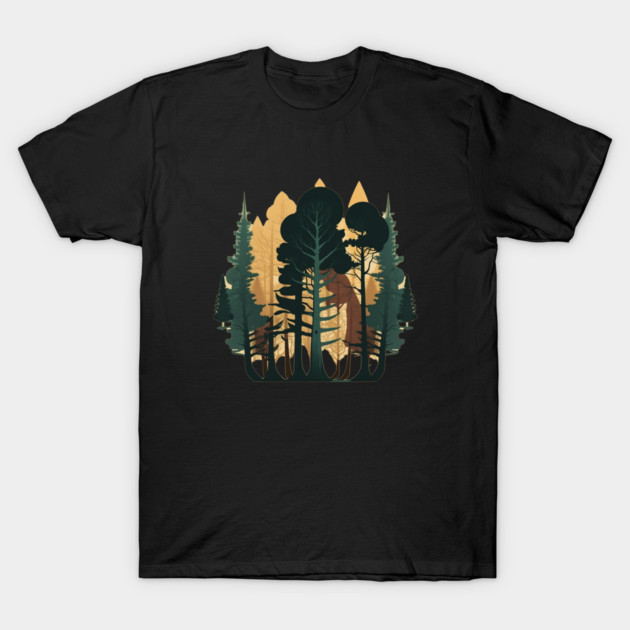 Forest Minimal Design, Adventure and Hiking T-Shirt by logiamerch