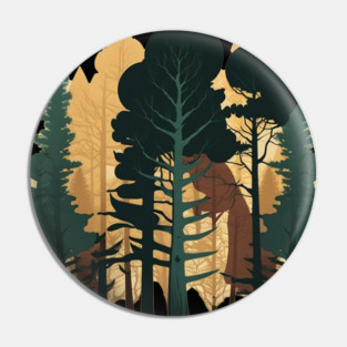 Forest Minimal Design, Adventure and Hiking Pin