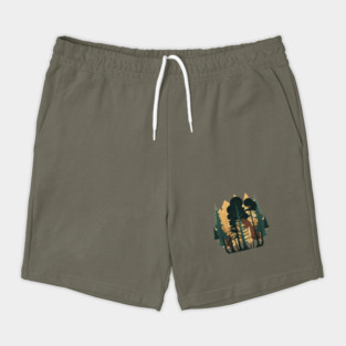 Forest Minimal Design, Adventure and Hiking Shorts
