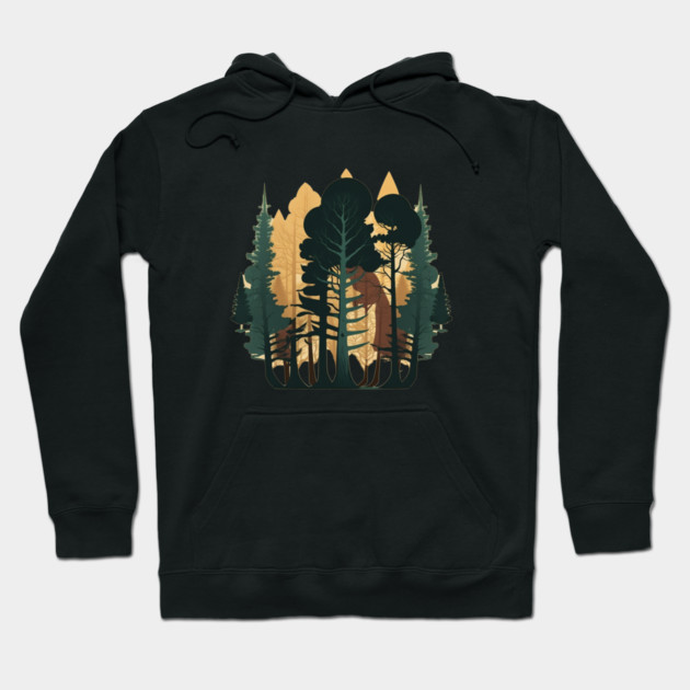 Forest Minimal Design, Adventure and Hiking Hoodie by logiamerch