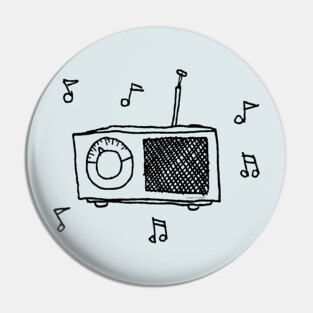 High Dial Transistor Radio Station Beach Party Pin