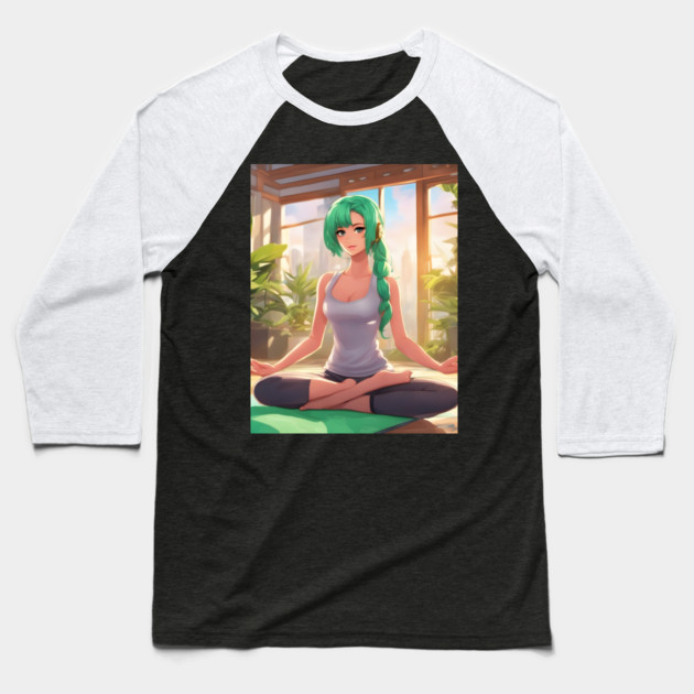 Sensei Yoga Anime Pose Baseball T-Shirt by animegirlnft