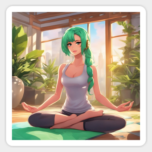 Sensei Yoga Anime Pose Magnet by animegirlnft