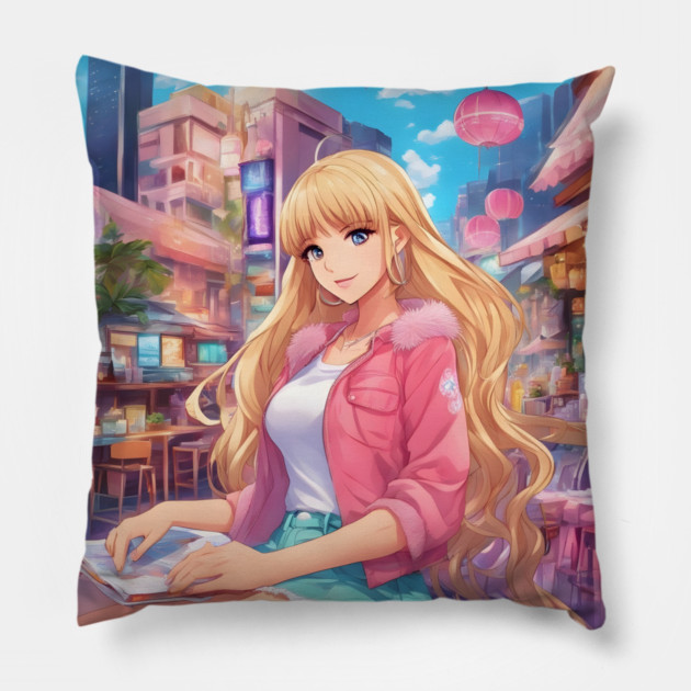 Campus Chronicles Pillow by animegirlnft