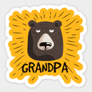Grandpa Bear Funny Humor Sticker