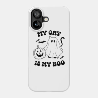 My Cat Is My Boo, Ghost Cat, Halloween Phone Case