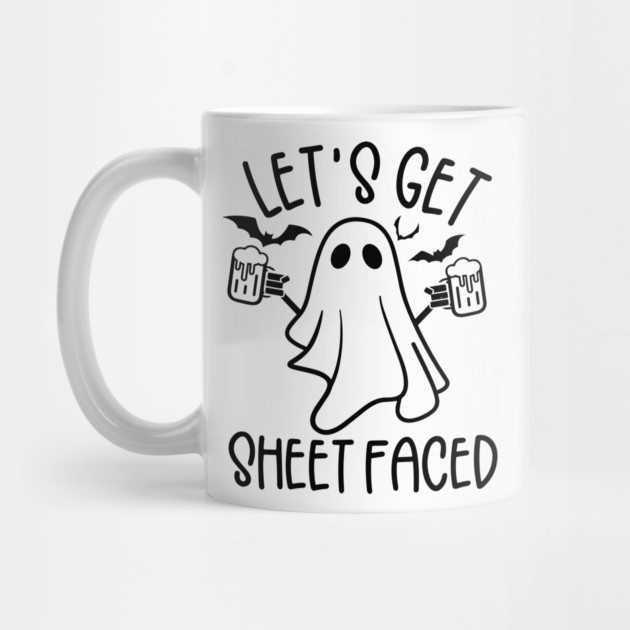 Let's get Sheet Faced, ghost, Halloween, funny halloween, drinking, alcohol by Darksavage