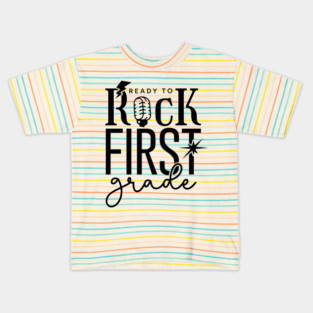 Ready To Rock First Grade, first day of school, first grade Kids T-Shirt