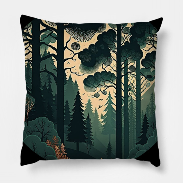 Forest Minimal Design, Adventure and Hiking Pillow by logiamerch