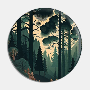 Forest Minimal Design, Adventure and Hiking Pin