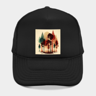 Autumm Forest Minimal Design, Adventure and Hiking Hat