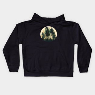 Forest Minimal Design, Adventure and Hiking Kids Hoodie
