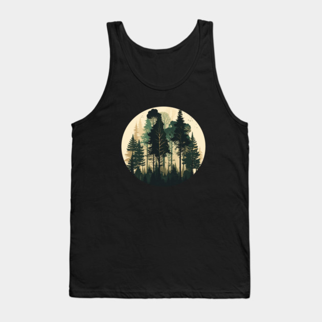 Forest Minimal Design, Adventure and Hiking Tank Top by logiamerch