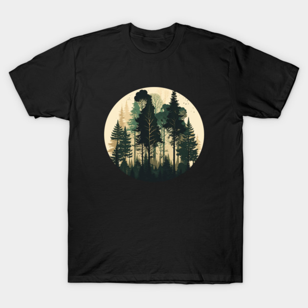 Forest Minimal Design, Adventure and Hiking T-Shirt by logiamerch