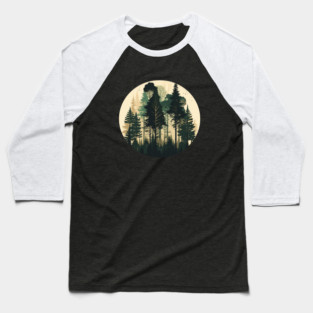 Forest Minimal Design, Adventure and Hiking Baseball T-Shirt