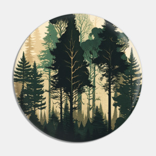 Forest Minimal Design, Adventure and Hiking Pin