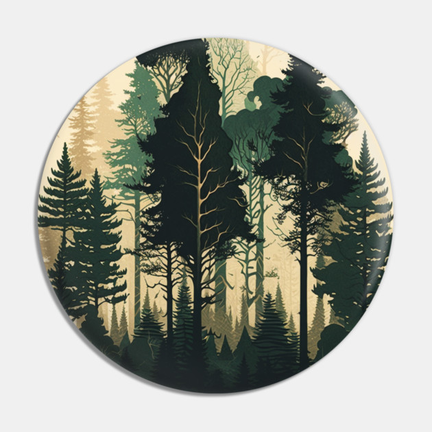Forest Minimal Design, Adventure and Hiking Pin by logiamerch