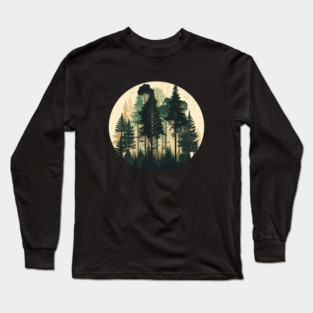 Forest Minimal Design, Adventure and Hiking Long Sleeve T-Shirt