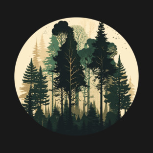 Forest Minimal Design, Adventure and Hiking T-Shirt