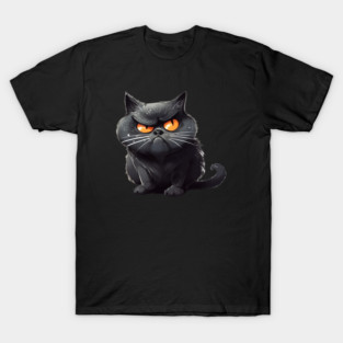 Funny Black Cat, Annoyed looking Cat T-Shirt