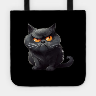 Funny Black Cat, Annoyed looking Cat Tote