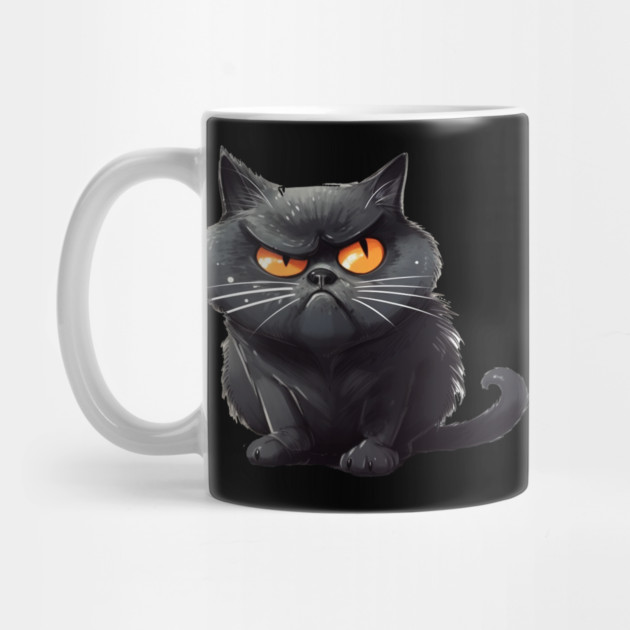 Funny Black Cat, Annoyed looking Cat by logiamerch