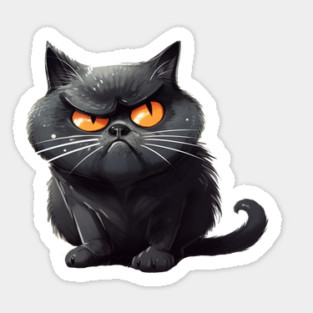 Funny Black Cat, Annoyed looking Cat Magnet