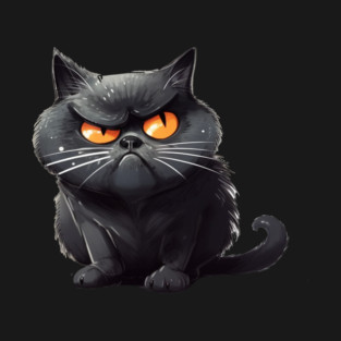 Funny Black Cat, Annoyed looking Cat T-Shirt