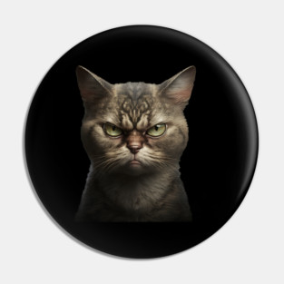 Funny Annyoyed Cat Face, Love Cats Pin