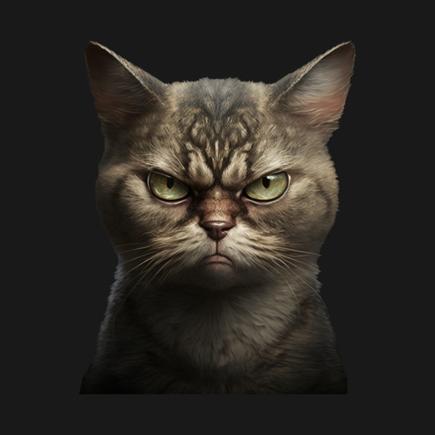 Funny Annyoyed Cat Face, Love Cats by logiamerch