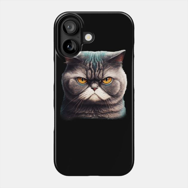 Funny Annyoyed Cat Face, Love Cats Phone Case by logiamerch