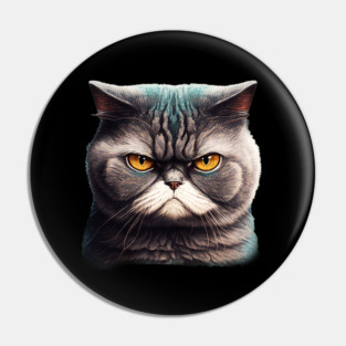 Funny Annyoyed Cat Face, Love Cats Pin