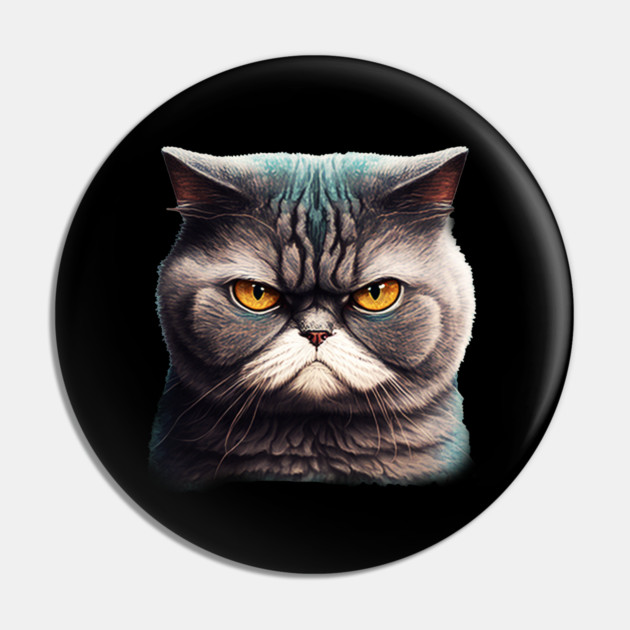 Funny Annyoyed Cat Face, Love Cats Pin by logiamerch