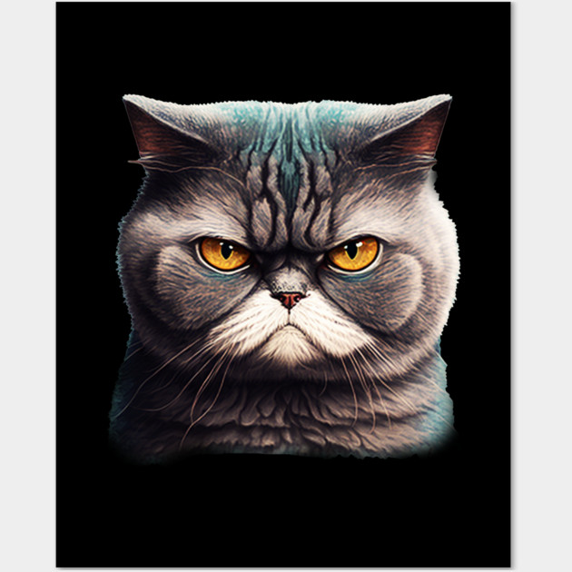 Funny Annyoyed Cat Face, Love Cats Wall Art by logiamerch