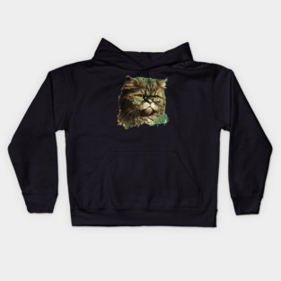 Funny Annyoyed Cat Face, Love Cats Kids Hoodie