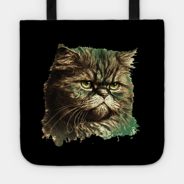 Funny Annyoyed Cat Face, Love Cats Tote by logiamerch