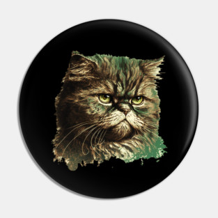 Funny Annyoyed Cat Face, Love Cats Pin
