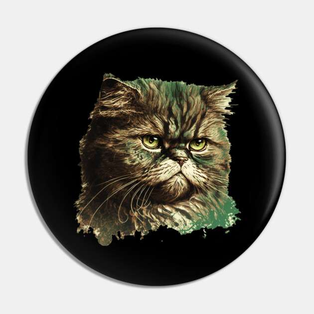Funny Annyoyed Cat Face, Love Cats Pin by logiamerch