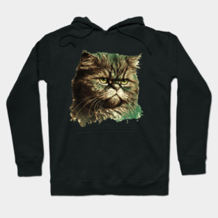 Funny Annyoyed Cat Face, Love Cats Hoodie