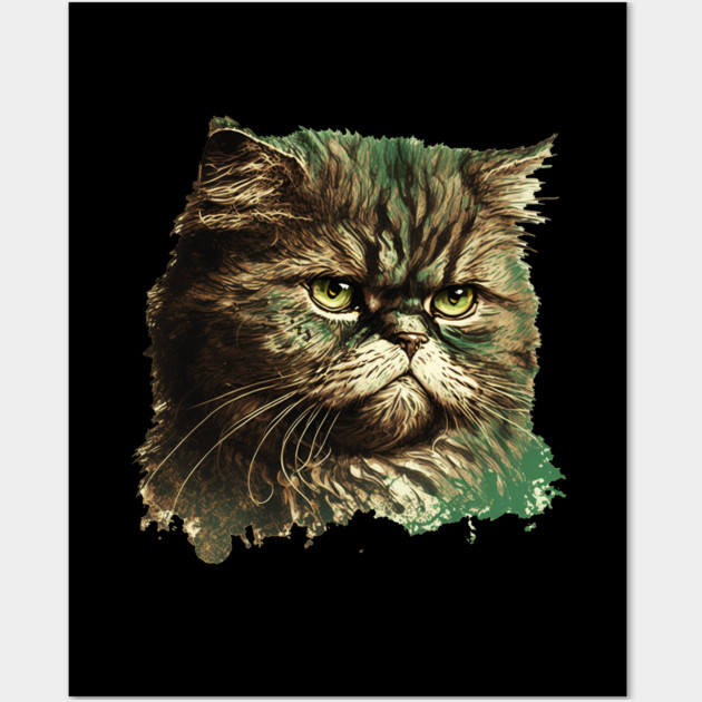Funny Annyoyed Cat Face, Love Cats Wall Art by logiamerch